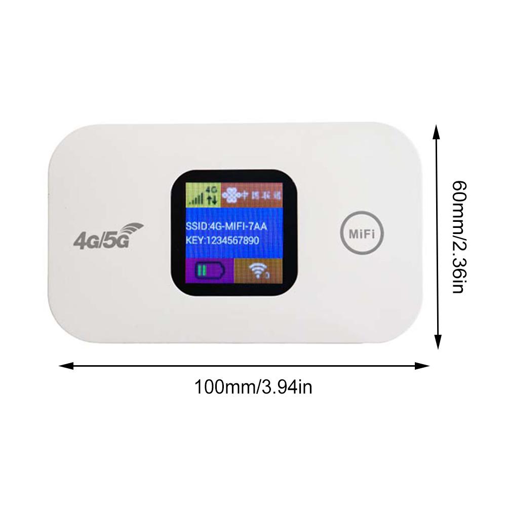

4G LTE Portable Router 150Mbps Wireless Router with Sim Card Slot Portable Network Hotspot Device 2100mAh Colorful LED Display білий