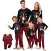 Family Matching Christmas Printed Loungewear Set with Long Sleeve Round Neck Top and Pants for Parents and Kids