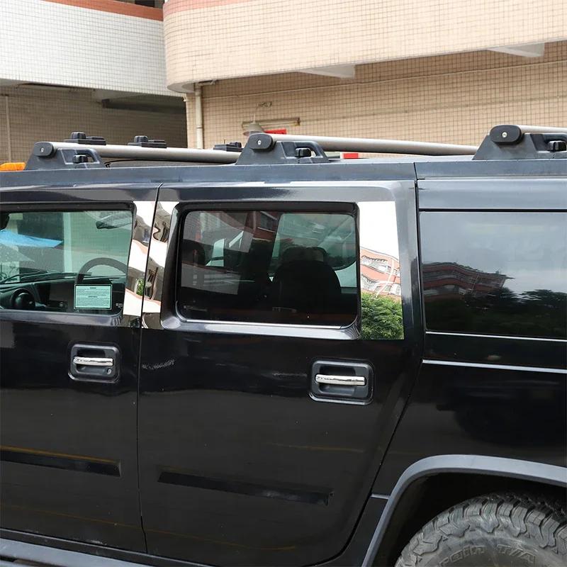 Stainless Steel For Hummer H2 2003-2009 Car Window Center Pillar C-pillar Decorative Patch Car Exterior Accessories