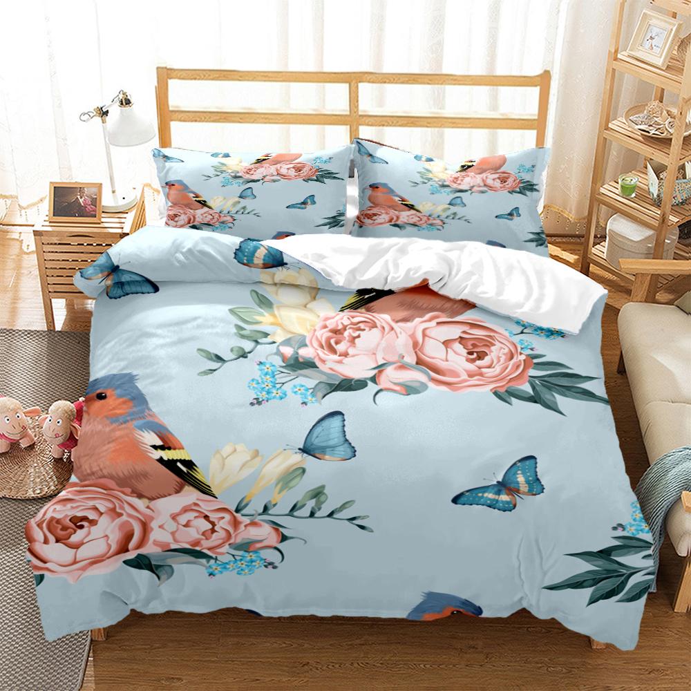 

Комплект постельного белья из трех предметов с художественным принтом розы, модные изделия для кроватей, пододеяльники для детей и взрослых, наволочки, комплект постельного белья