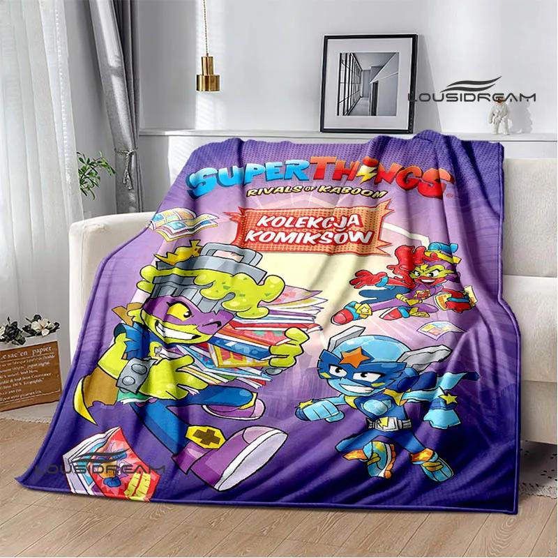 3D Cute Cartoon Super Zings Blankets Picnic Blanket Warm Flannel Blankets Soft and Comfortable Blanket Bed Linings Birthday Gift