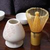 Tea Ceremony Utensils: Straightened Ceramic Chasen and Chasen Stand for Matcha Tea Making (Green)