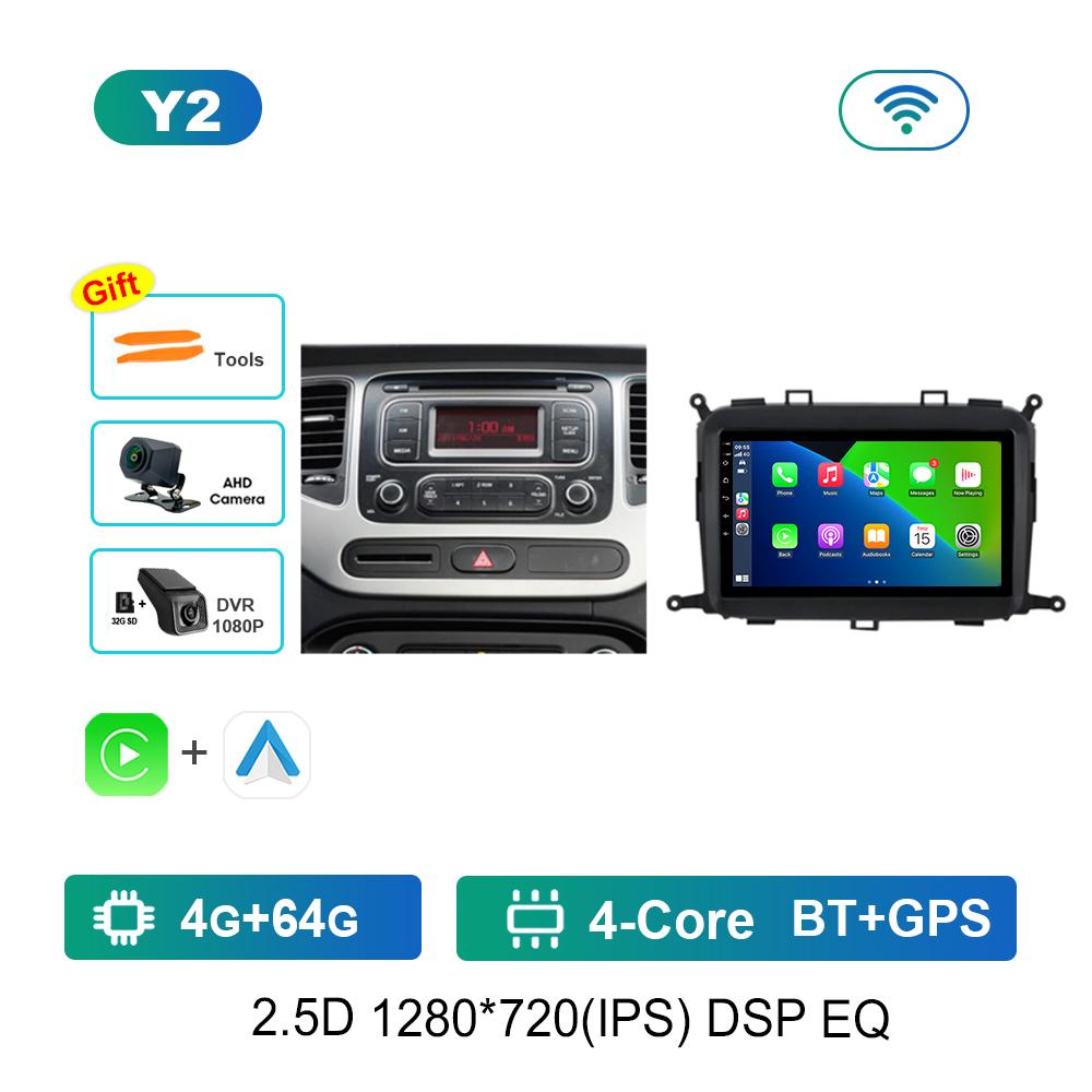 9'' Car Radio Multimedia Player for Kia Carens RP 3 III 2013 - 2018 GPS Navigation WiFi BT Android System 4G Carplay Head Unit