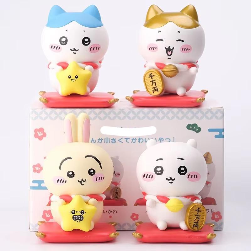 Jiyi Maneki-neko Lucky Doll Good Luck Series Boxed Hachiware Usagi Cute Cartoon Anime Ornament Figure Model Gift