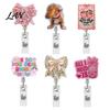 Strawberry Badge Reel Nurse Reel, Funny Retractable Glitter Acrylic Name Tag Holder with Decorative Clip, Sparkly Cute ID Card for Teachers