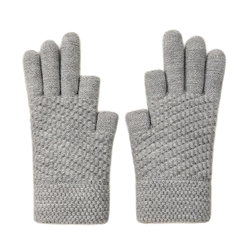 Women Stylish Thicken Thermal Gloves Thick Gloves Stylish Knit Thermal Gloves Winter Warm Full Finger Gloves