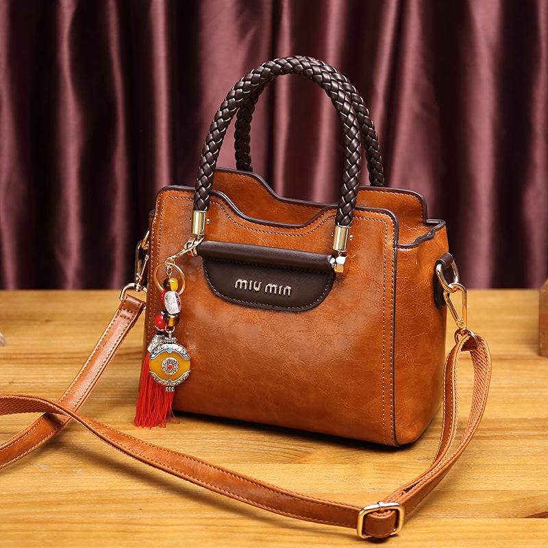 Echtes Leder Damen Trend 2025 Vielseitige Rindsleder Umhänge- und Schultertasche