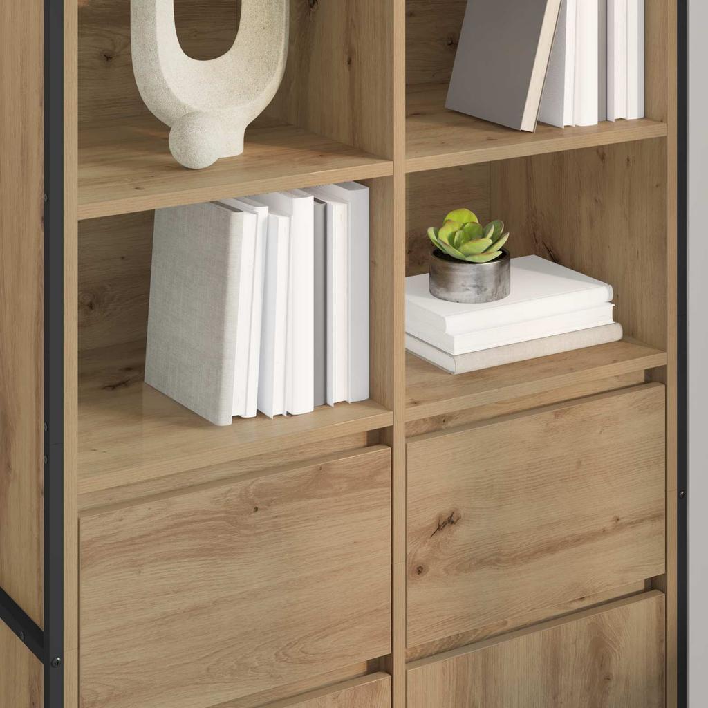 Sideboard 2 pcs Rustic Oak Finish 81 x 36 x 150.5 cm
