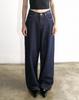 Maegolenseoul Metal Tri-Clipse Non-Fade Wide Fit Denim Pants Blue