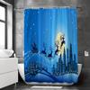 4Pcs Luxury  Christmas Elk Shower Curtain Sets for Bathroom Non-Slip Bathroom Rugs Lid Toilet Cover Bath Mat