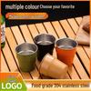 Taza de Viaje Simple para Barbacoa al Aire Libre, Camping - Taza de Café de Acero Inoxidable 304