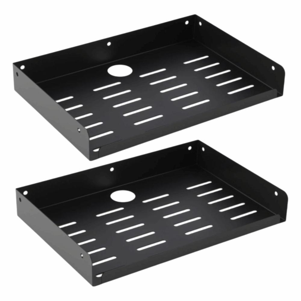 2 Pack Carbon Steel Floating Shelf 12" X 8" Display Shelf Floating Wall Shelf For DVD Player