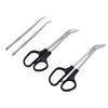 Long Handle Toenail Scissors Stainless Steel Bandage Scissors with Nail Lifters for Salon Home Use