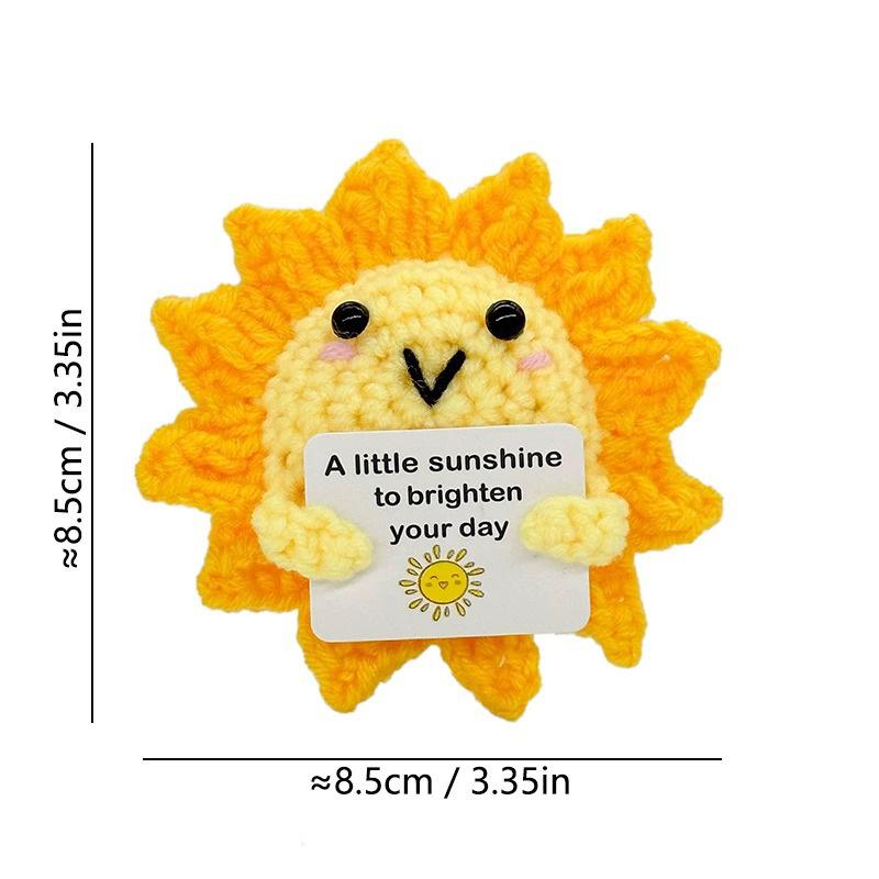 Mini Positive Potato Funny Avocado Duck Cute Knitted Crochet Doll with Card for Women Men Mom Dad Friend Birthday Cheer Up Gifts