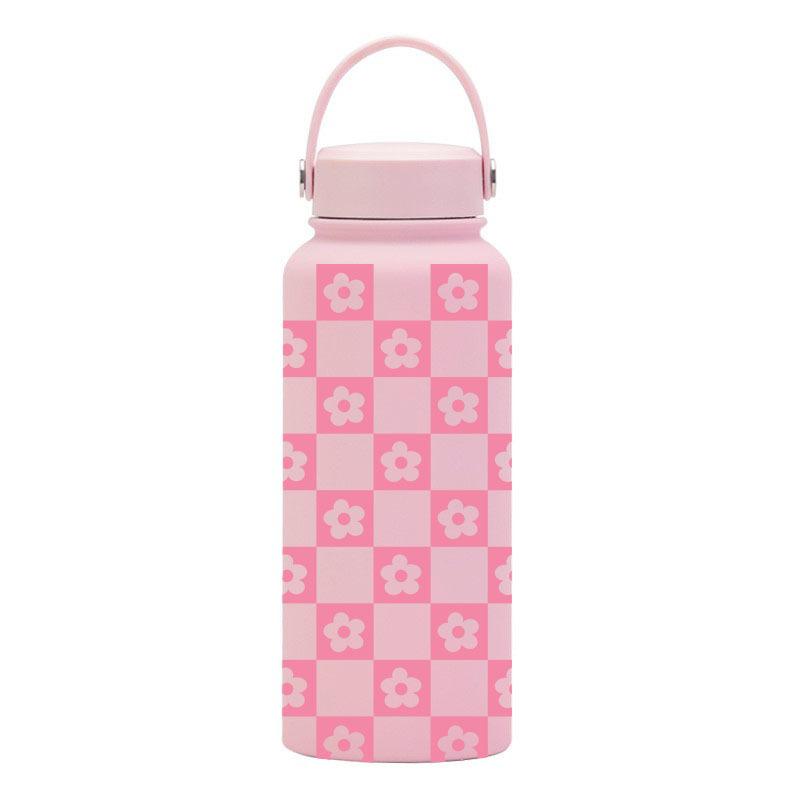 1L Large Capacity Sports Thermos Cup With Handle For Camping Gym,Stainless Steel Vacuum Flasks,Drinkware,Sports Water Bottle