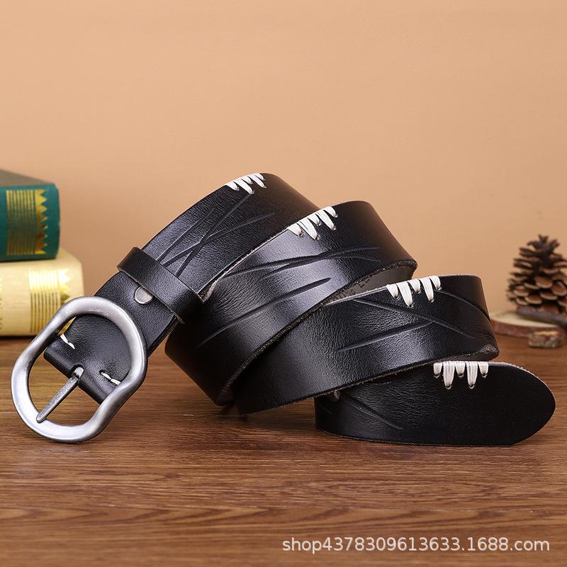 

Ремень мужской ручной работы в стиле ретро с пряжкой из натуральной кожи с пряжкой из натуральной коровьей кожи 130cm