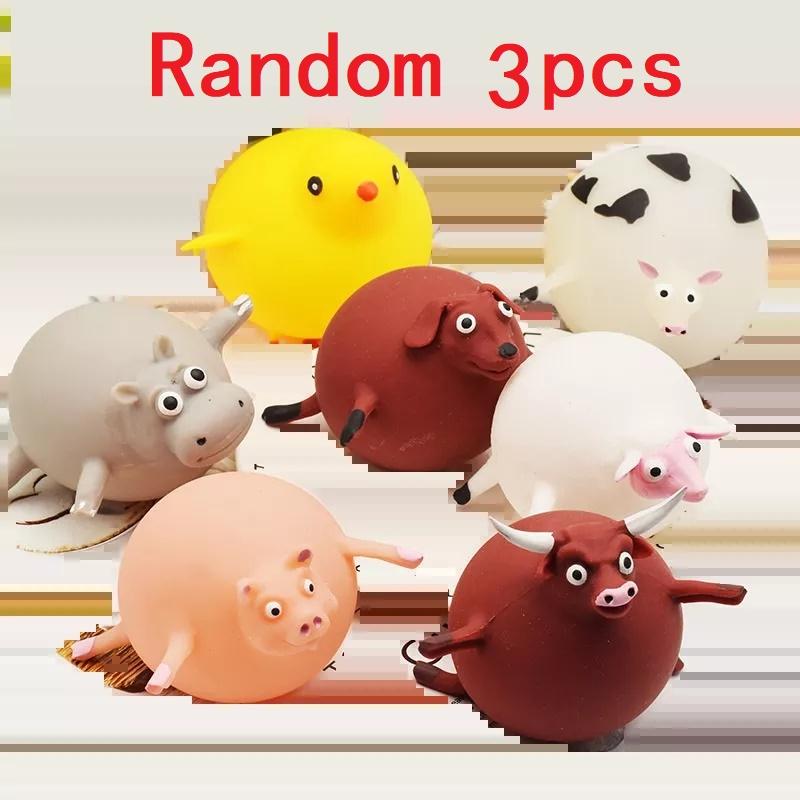 Children's Funny Blowing Inflatable Animal Dinosaur Balloon Novelty Toys Anxiety Decompression Squeeze Ball Parent-child Gift