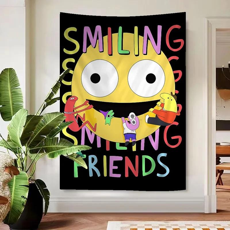 VIKAMA Happy Smiley Face Tapestry Colorful Smiley Faces Bohemian Decor To Add Joyful Vibes To Your Living Room or Bedroom