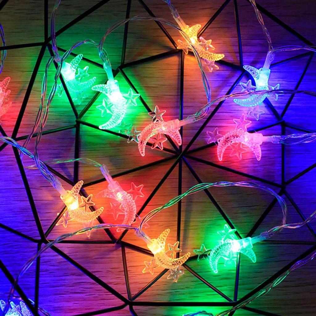 Xiaomi 1pc LED Moon & 3 Star Dreamy and Romantic LED Fairy Ramadan String Lights Battery Operated For Bedroom Living Room Wedding Decor
