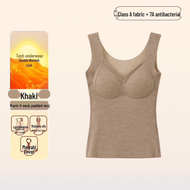 

Женский антибактериальный двухслойный теплый жилет из немецкого бархата класса А с бархатом Plus, без встроенного бюстгальтера M (80-100 jin)