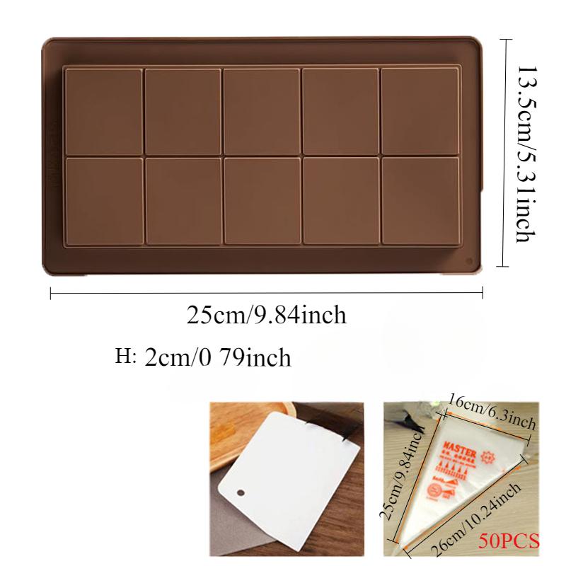 Dubai Chocolate Candy Bar Silicone Molds Wrappers Packaging Paper For Dessert Chocolate Mold Bar Kit Aluminum Foil Tin Food none