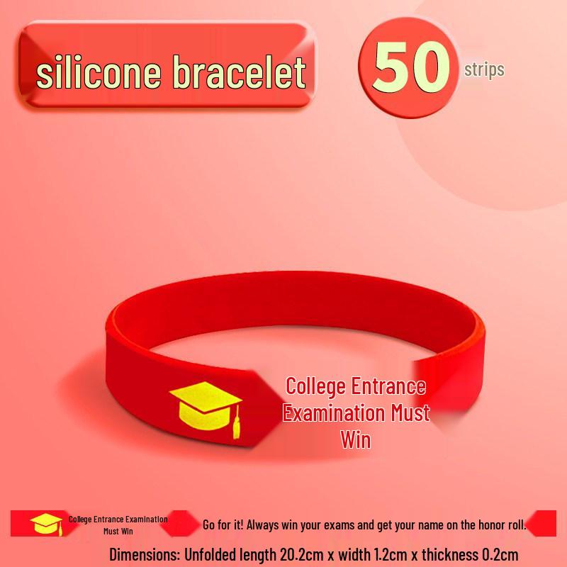 Motivational Exam Success Wristband: Lucky Silicone Bracelet for Students