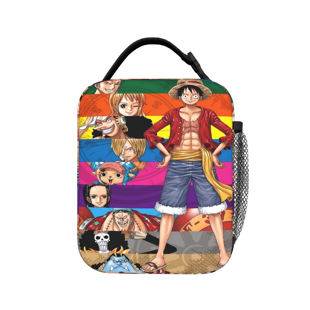 Zoro Village Manga Lunch Bag Ones Pieces Picnic Lunch Box For Girl Boy  Funny Print Thermal Tote HandbagsPortable Cooler Bag