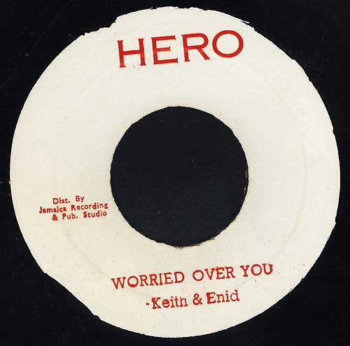 

7inch Record KEITH & ENID - Worried Over You NONE Hero Jamaica Blues Used