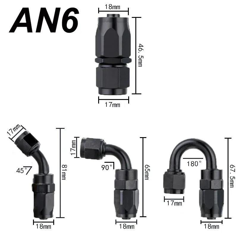 30FT/9M AN6 AN8 Stainless Braided Nylon CPE Oil Fuel Fittings Hose End 0+45+90 Degree Oil Adaptor Kit Black Oil Fuel Hose Line
