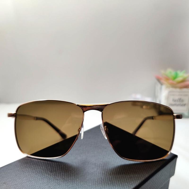 New Men's Square Metal Sunglasses Fashion Men's Driving Sun Glasses Vintage Male Shading Eyewear UV400 Oculos De Sol