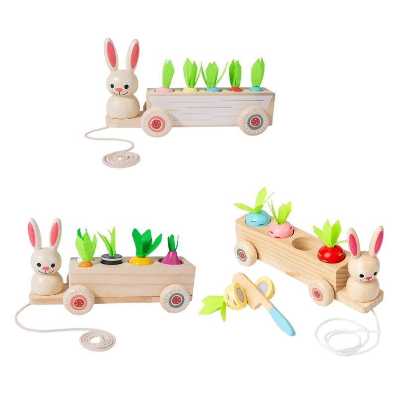 Wooden Rabbit And Carrot Play Set For Kids Encouraging Interactive Learning And Parent Child Bonding