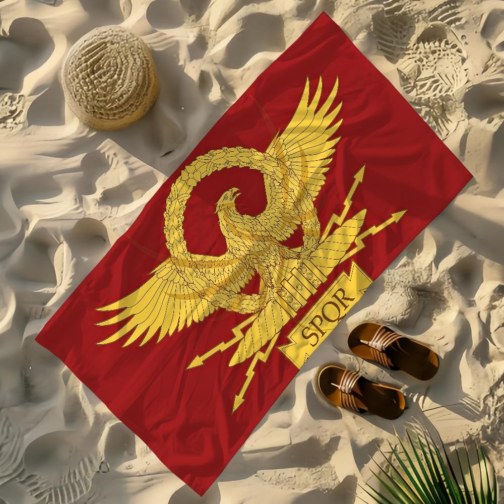 Toalla con Logo SPQR Romano Playa Baño Secado Rápido Ligera Portátil Sauna Camping Piscina Natación Viaje