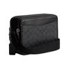 Coach Charter 24 Logo Double Zipper Closure Coated Canvas Crossbody Bag Medium Women Crossbody Bag Charcoal CP136-A5F