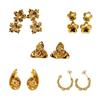 Exquisite European and American Stainless Steel Flower Stud Earrings - Fashionable Light Luxury Design