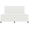 LED Box Spring Bed in Cream and White 200 x 200 cm Cord Fabric