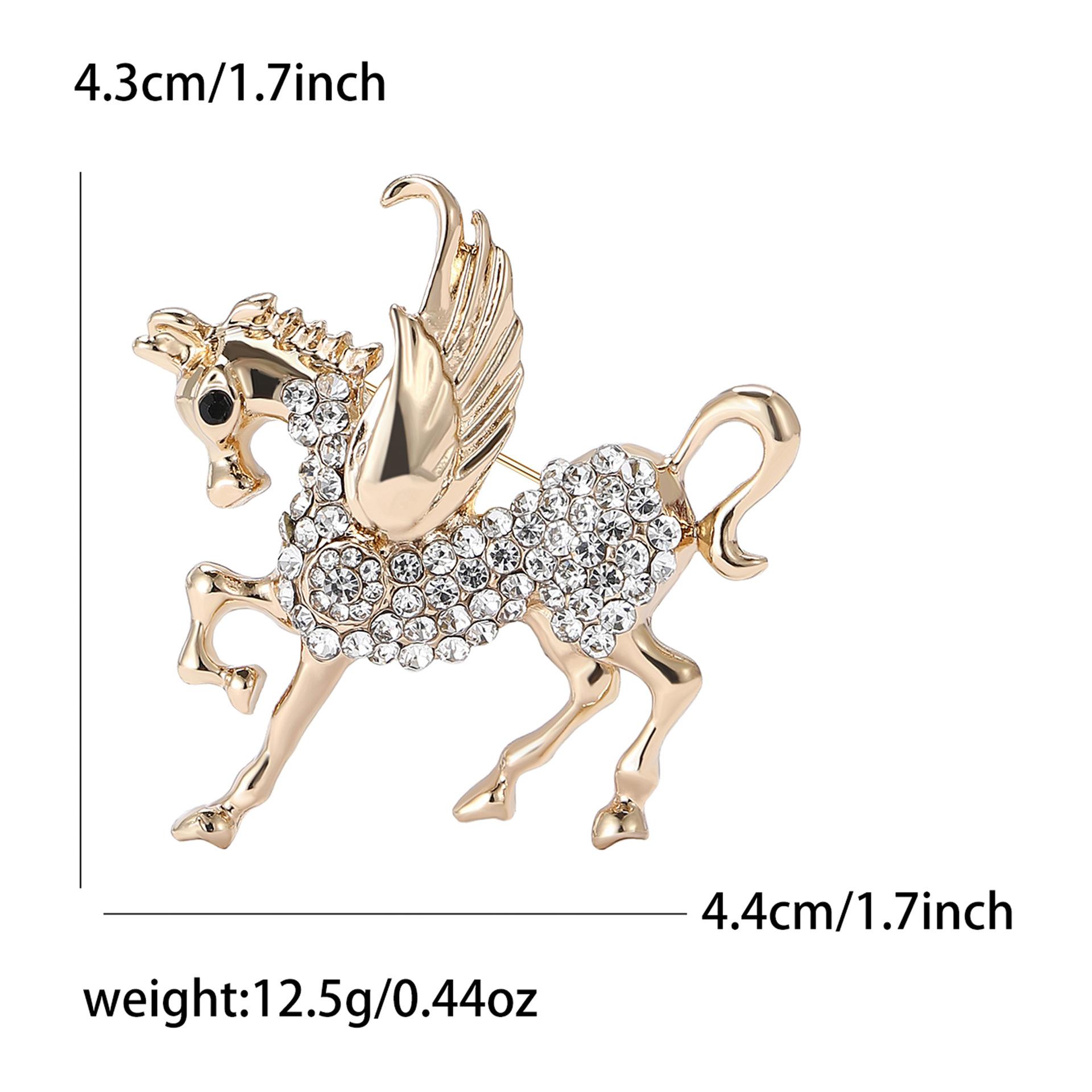 

Персонализированная универсальная брошь Пегас из сплава со стразами, атмосферная мода, мужской и женский костюм, пальто, корсаж, ювелирные изделия, булавка