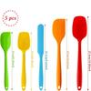 5Pcs Silicone Spatula Set Heat Resistant Baking Spatula Kit Nonstick Cooking Spatula Cream Butter Jam Scraper Kitchen Utensils