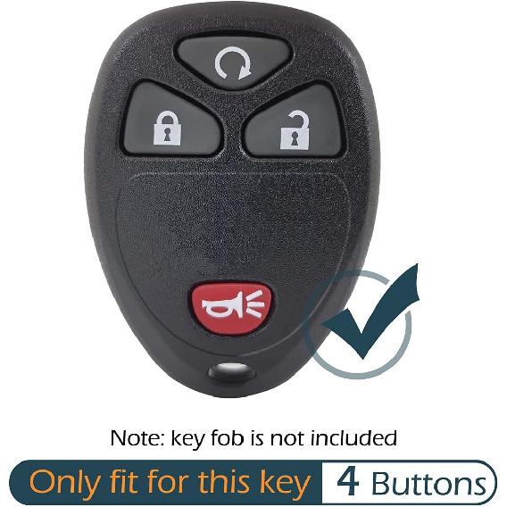 2Pcs Silicone 4 Buttons Key Fob Cover Remote Case Keyless Protector Compatible with Chevrolet Silverado Suburban Tahoe Traverse GMC Acadia Savana