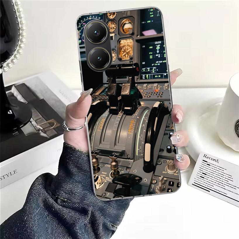 Aviation Aeroplane Pilot Cockpit Soft Phone Case For Xiaomi Redmi 15C 15 13C 13 Poco X5 X6 X7 F7 Ultra M7 12C 12 10 10C 9C 9A 9T
