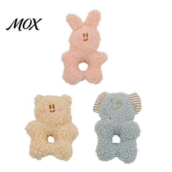 Soft Fleece Puppy Toys Stuffed Animal Dog Chew Toy, Squeaky Plush Bear Bunny Crinkle Interactive Puzzle for Dogs Snuffle Toy with Center Hole Small To