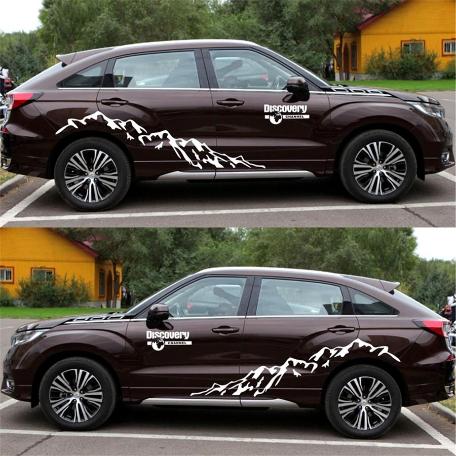 Autocollant Décoration Latérale de Porte de Voiture Mountain Styling Autocollants de Carrosserie Auto Pour Toyota