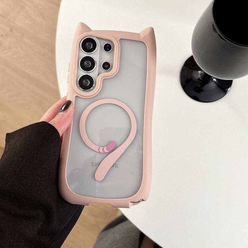 New Cat Ear Magnetic Suction S11 Mobile Phone Case Samsung S11Ultra Protective Case S11edge Acrylic S11/11