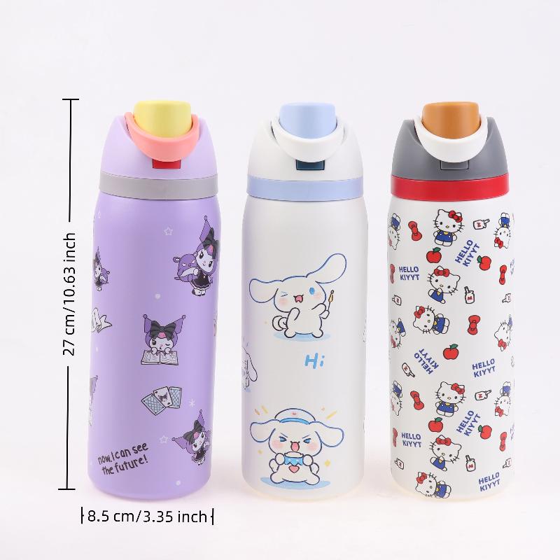 Sanrio Hello Kitty Cartoon 304 Stainless Steel Mymelody Insulated Cup Kuromi Large Capacity Water Cup Outdoor Sports Kettle