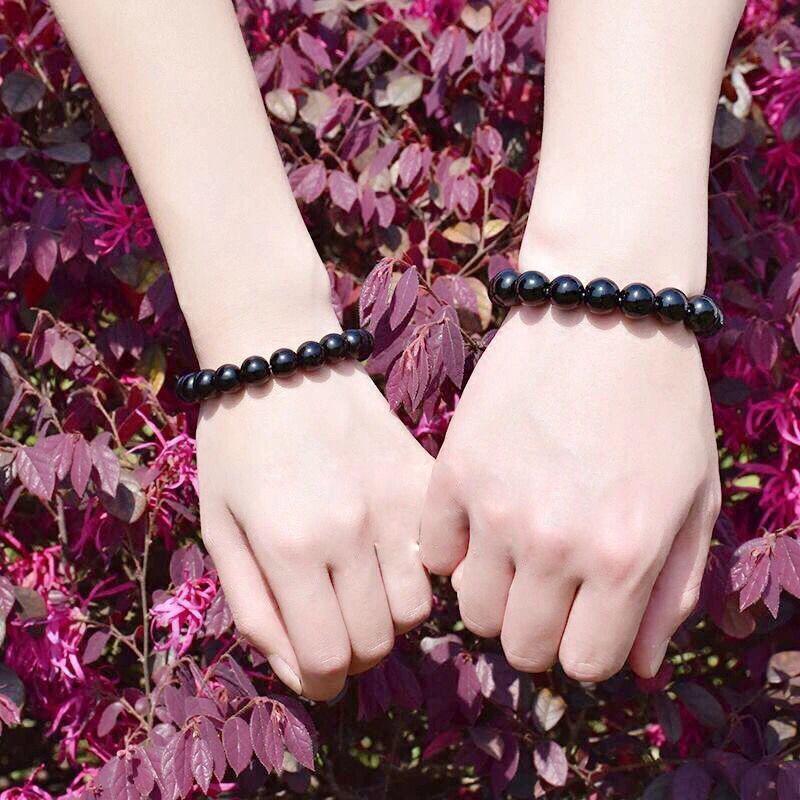 Ethnic Style Obsidian Buddha Beads Bracelet for Couples - Unisex Student Gift