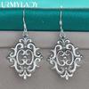 925 Sterling Silver Hollow Flower Earrings for Women Fashion Charm Jewelry