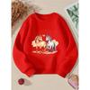 Girls' Crewneck Sweatshirt - Lovely Horses Standing Together with Machine Washable, Spring And Autumn