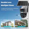 4G/WIFI Solar Security Camera, HD Dual-Lens PIR Motion Detection, Waterproof Night Vision Surveillance