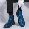Stivaletti Chelsea da Uomo Taglie Forti Primavera & Autunno - Pelle a Gambale Medio-Alto, Stile Britannico per Nightclub