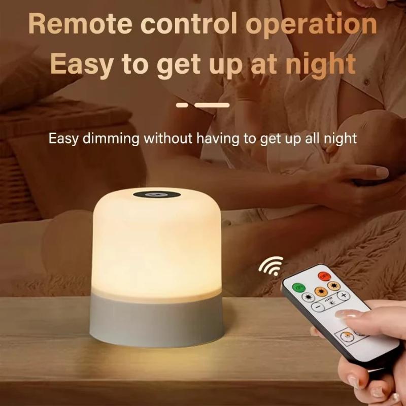 16 Color LED Table Lamp - Touch & Remote Control Dimmable Rechargeable Bedside Night Lamp for Room Decor