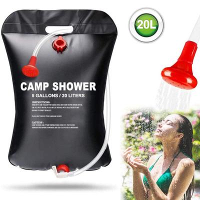 20L Camp Dusche Tasche Solar Energie Beheizt Tragbare Falten Outdoor Bad Tasche Reisen Wandern Klettern PVC Wasser Tasche Camping Ausrüstung